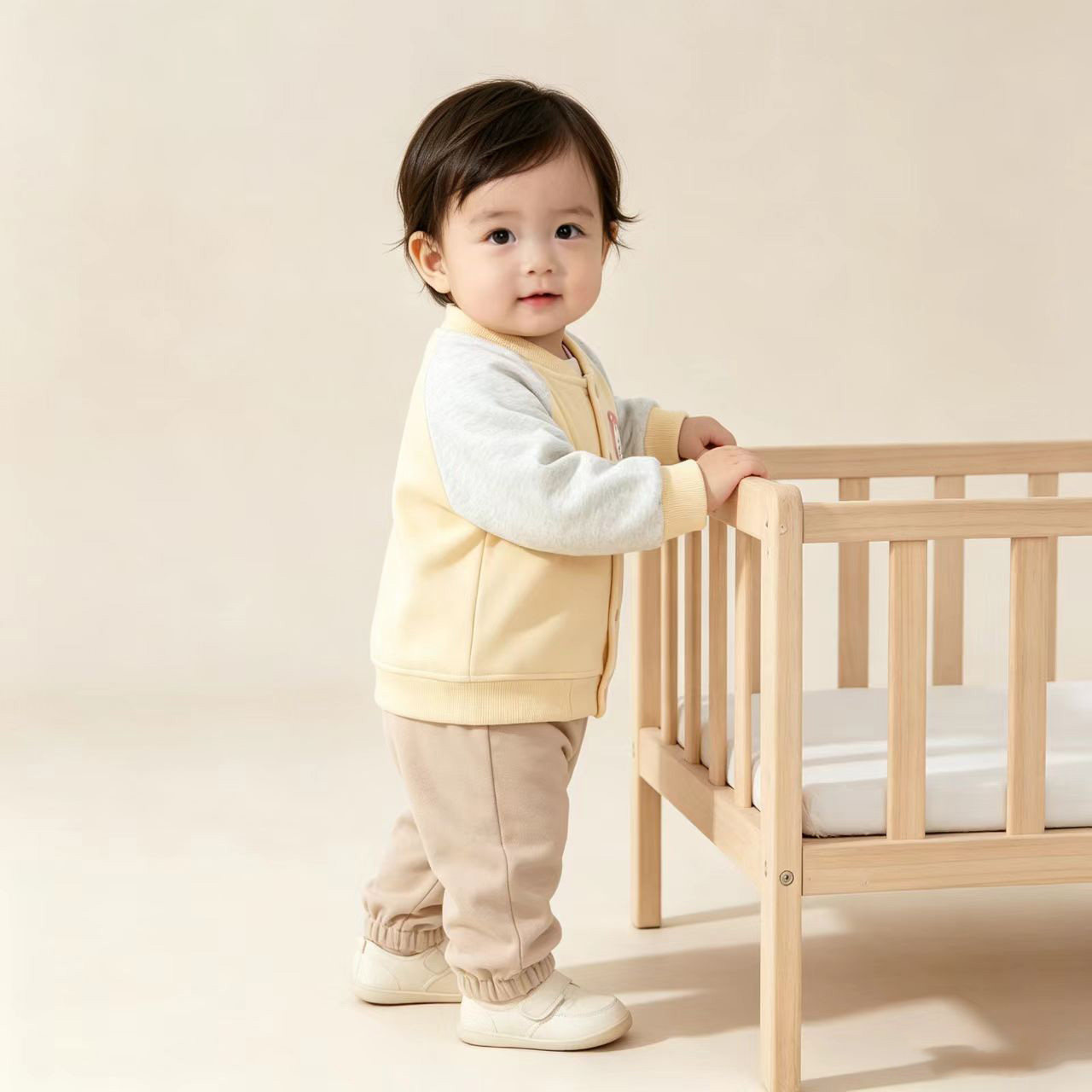 可爱卡通小熊棒球服外套婴幼儿撞色拼接开衫夹克男女宝宝春秋