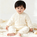 婴儿连体衣宝宝衣服保暖夹棉加厚1-3-6-18个月爬服薄棉秋冬装棉衣