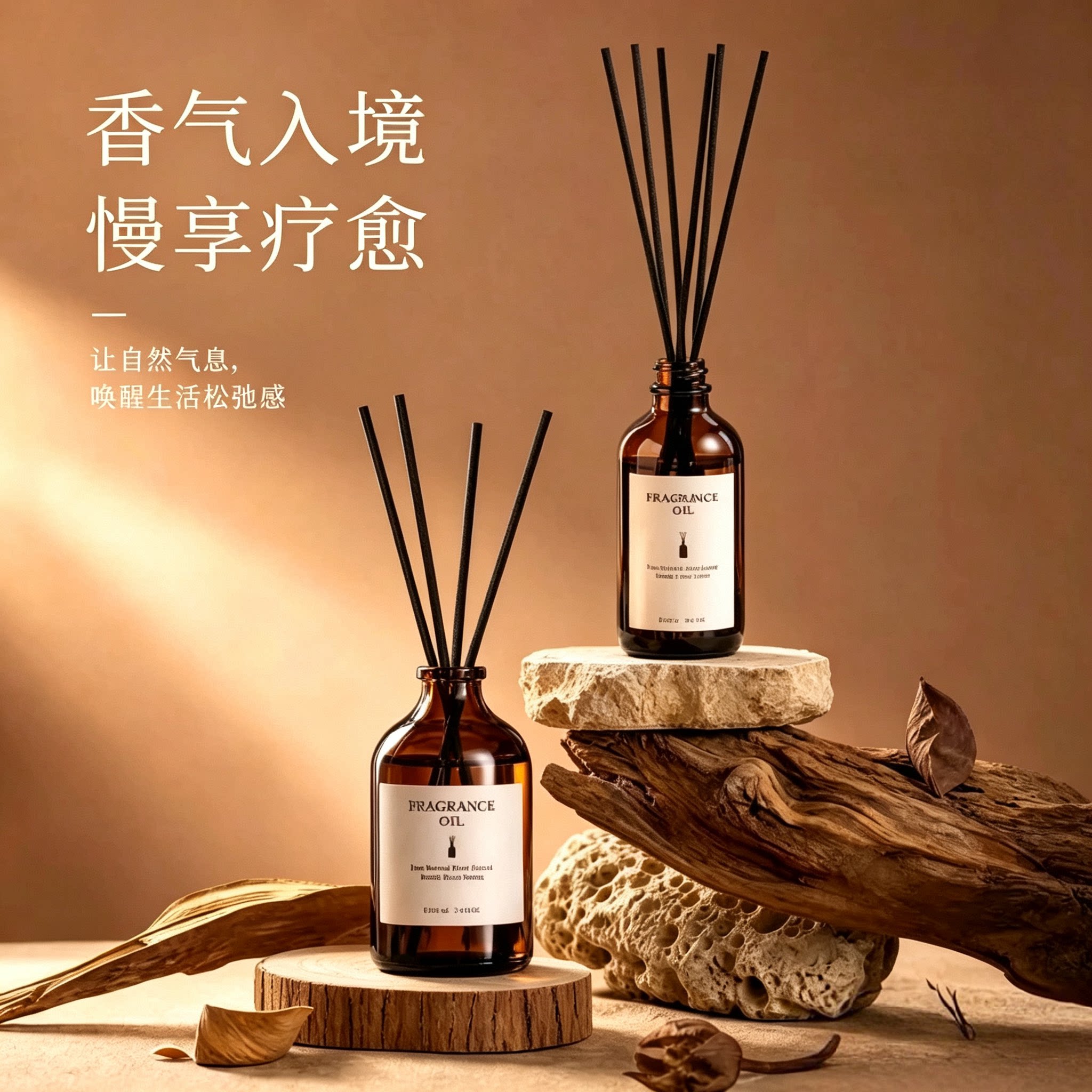 高端植萃香料无火香薰檀木33精油家用室内厕所空气清新香氛除臭