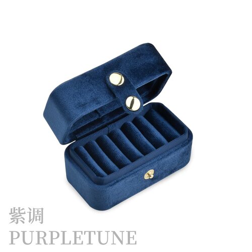 PURPLETUNE/紫调便携高级感小戒指盒珠宝盒天鹅绒耳环戒指收纳盒
