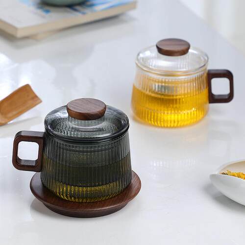 玻璃小茶杯耐高温泡茶水分离