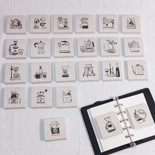 咖啡小集50p迷你便签 5x5cm无粘性小鼻噶便签mini手帐便签拼贴