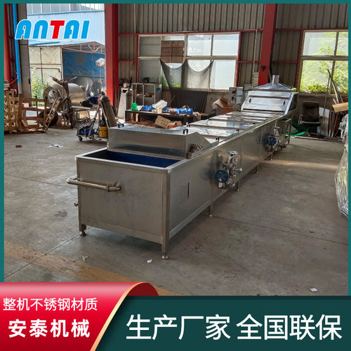 蔬菜加工杀青机 西红柿去皮漂烫设备 毛豆气泡清洗漂烫流水线设备