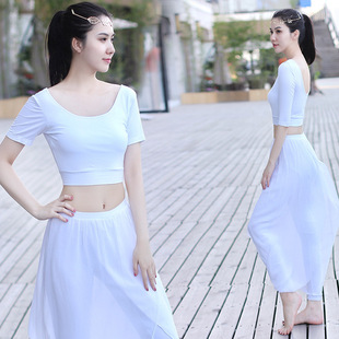 韩国新款时尚白色空中瑜伽服套装中袖季性感健身服透气女舒适