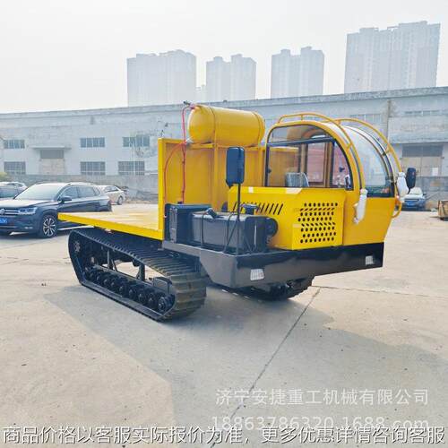 光伏工程履带运输车 后桥式小型履带平板车 8-10吨爬山虎运料车