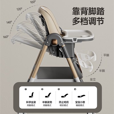 餐椅宝宝婴儿家用0到6岁吃饭桌椅子家用多功能可折叠儿童2024新款