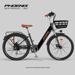 凤凰铝合金电动自行车锂电池男女士成人助力电动车新国标电单车
