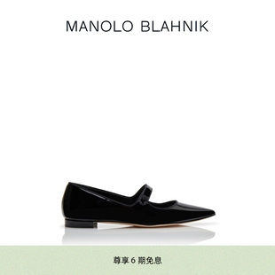 【礼物】MANOLO BLAHNIK玛诺洛/MB女鞋CAMPARI玛丽珍平底鞋
