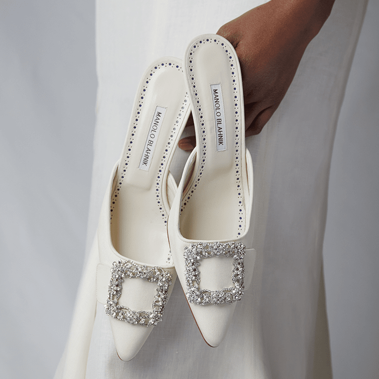 MANOLOBLAHNIK女士方扣高跟婚鞋