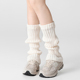 针织袜套白色袜子JK雪地靴子灰色腿套女款 薄款 秋冬加厚长筒堆堆袜