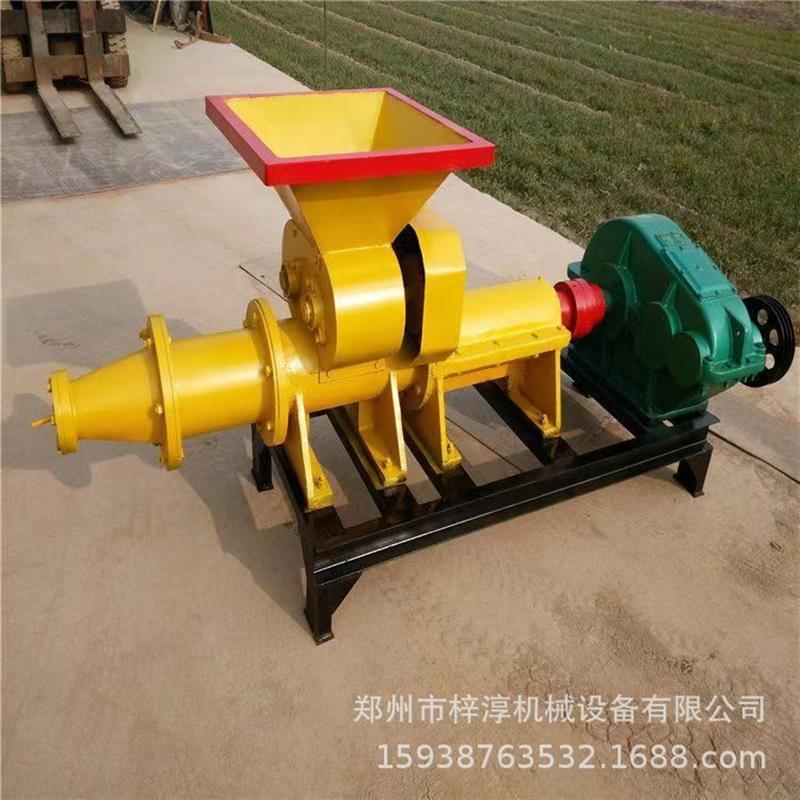 小型烧烤炭竹炭挤棒机 兰炭煤炭碳粉制棒机 多孔木炭机螺旋挤出机