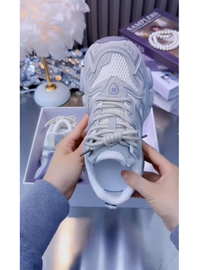 老爹鞋女2025年春夏季新款时尚百搭网面透气厚底休闲运动鞋ins潮