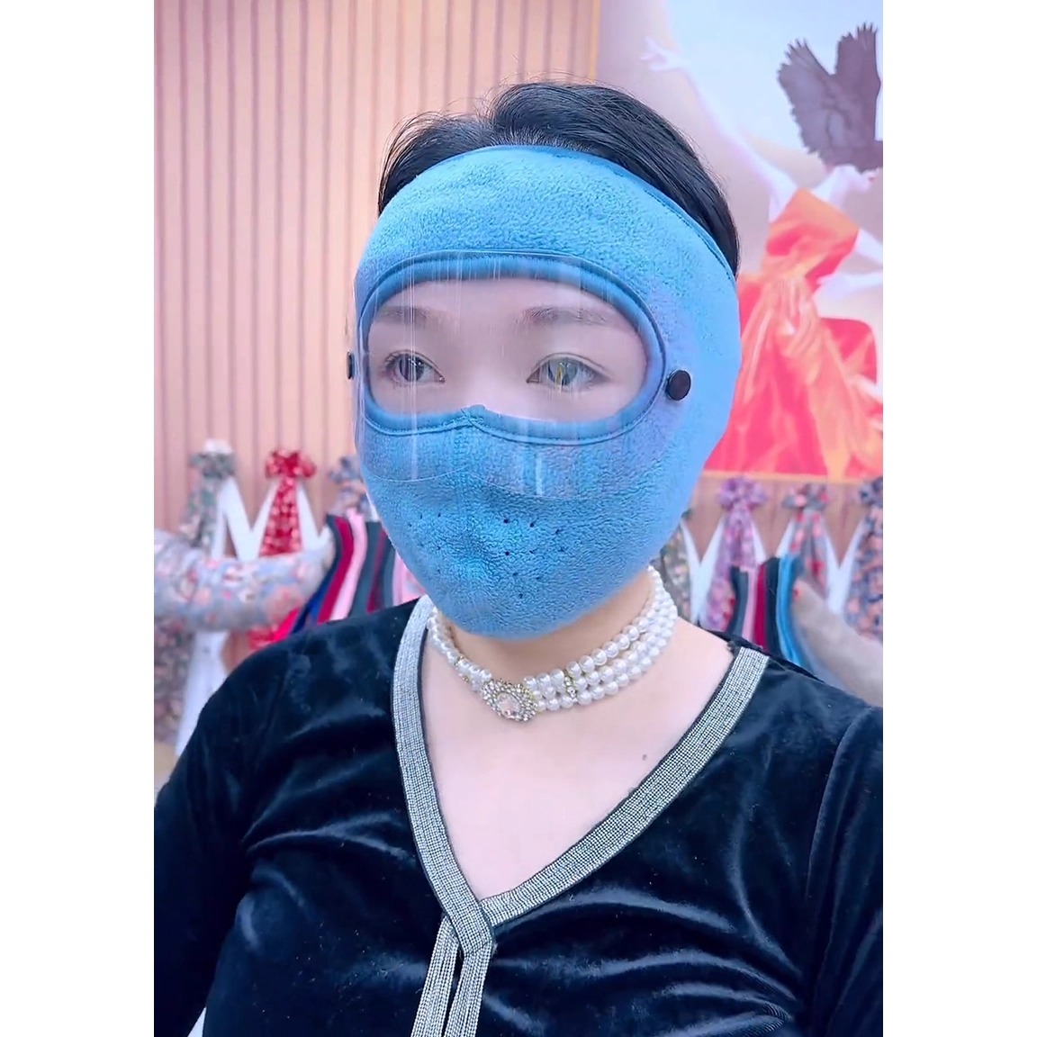 秋冬加绒加厚防寒防冻保暖户外骑行护耳护颈护脖防风防尘面罩网红