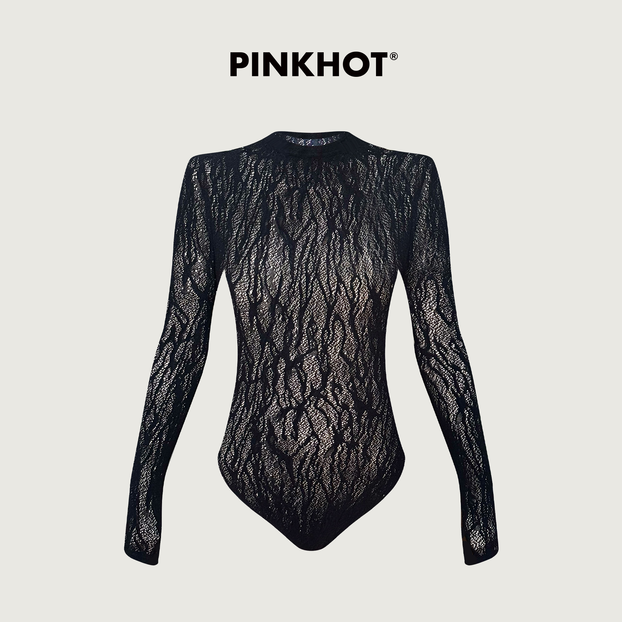 PINKHOT蟒蛇纹镂空连体衣