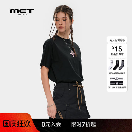 MET initaly潮牌美式休闲百搭短袖T恤女夏季新款印花上衣