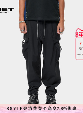 MET initaly麦特美式潮牌工装裤男夏季新款休闲街头风直筒裤子