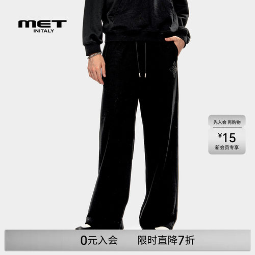 MET initaly麦特美式复古休闲裤男女早春新款休闲百搭直筒裤子