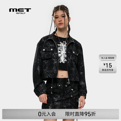 MET initaly麦特美式街头风工装外套夏季新款流行拉链设计上衣
