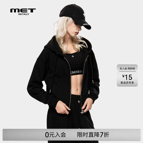 MET initaly麦特美式复古休闲短外套女早春新款休闲百搭上衣
