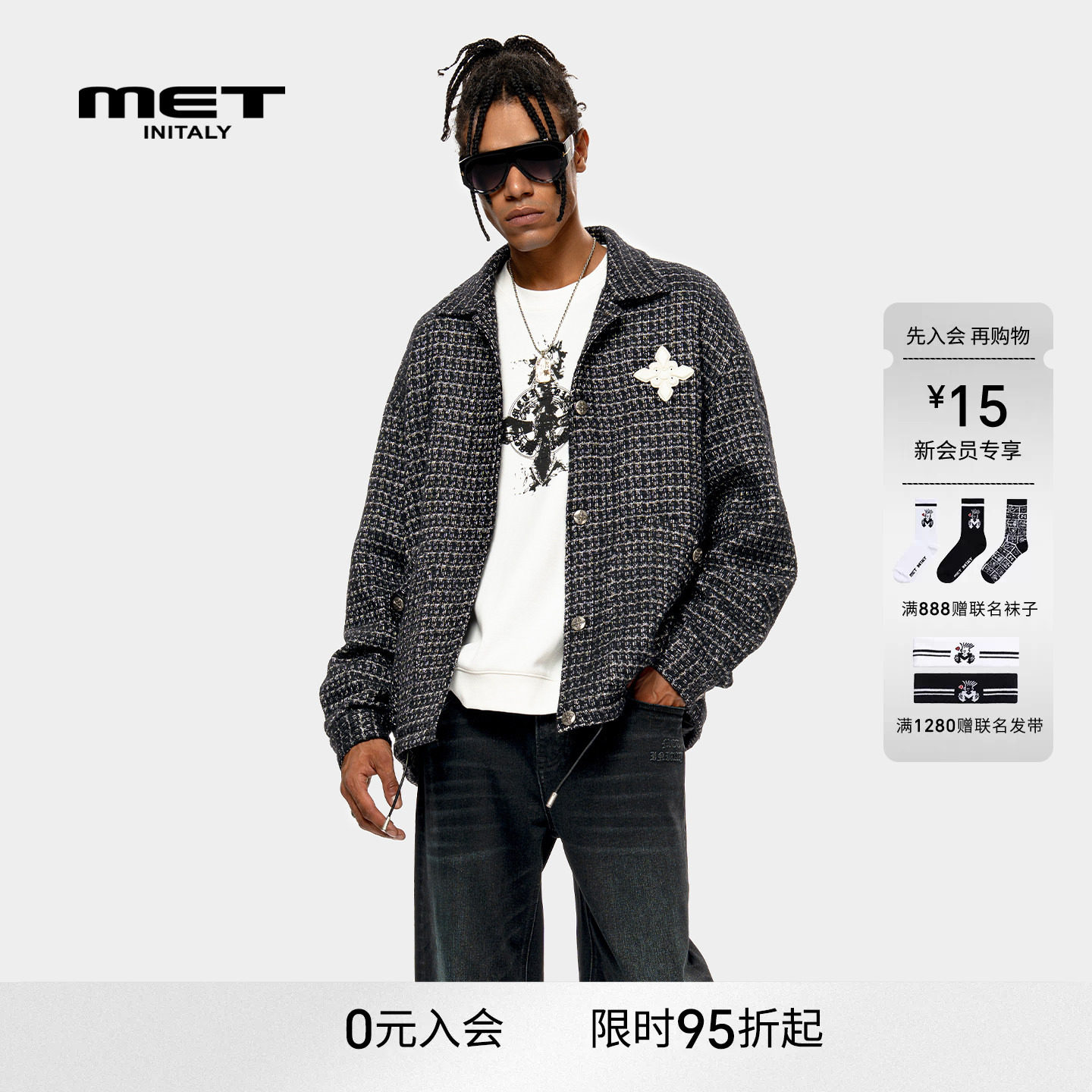 MET initaly麦特美式复古衬衫男早春新款休闲百搭翻领上衣