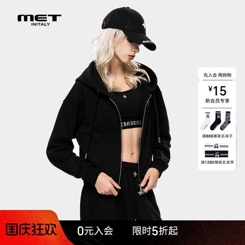 MET initaly麦特美式复古休闲短外套女早春新款休闲百搭上衣