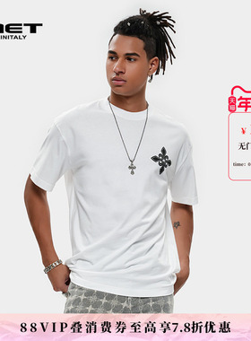 MET initaly麦特美式基础潮流上衣简约白色短袖T恤女夏季新款