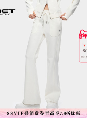 MET initaly麦特美式复古休闲微喇裤女秋季新款百搭显瘦长裤子