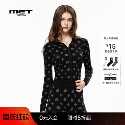MET initaly麦特美式复古立领外套女早春新款休闲百搭夹克