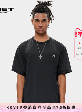 MET initaly麦特夏季新款经典黑色休闲百搭短袖T恤美式街头上衣