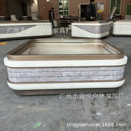 商业街方形金属铁艺种植箱花盆 防腐木围栏隔断户外庭院不锈钢花