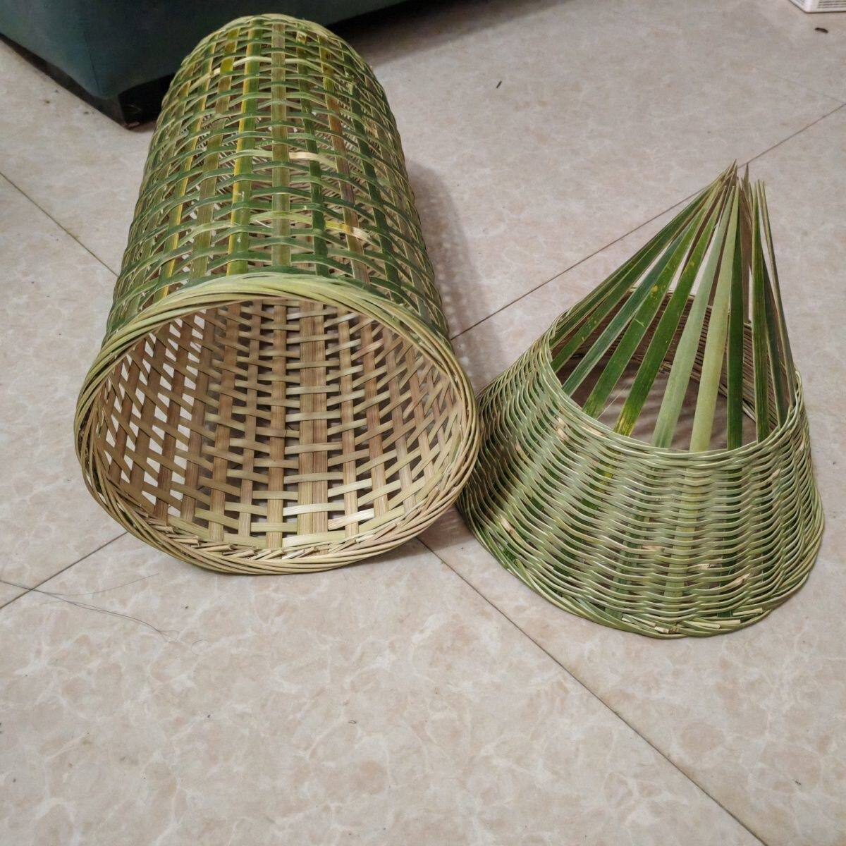 新式鱼笼盖子鲶鱼笼倒须 倒须竹编鱼笼 塘鲺笼泥鳅笼竹编手工编织