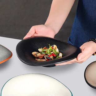 10个密胺盘子仿瓷酒店餐厅小吃不规则凉菜餐盘西餐餐具沙拉盘商用