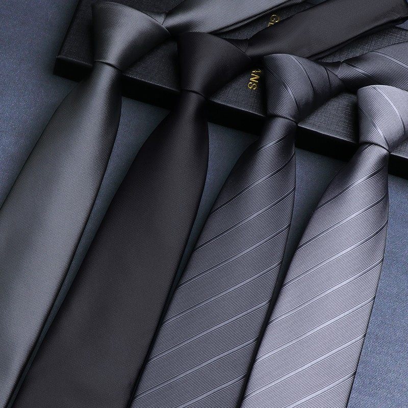 免打领带男黑色高端商务拉链正装手打灰色易拉得懒人结婚新郎西装