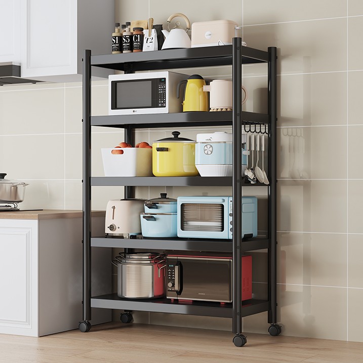 厨房置物架落地多层收纳架可移动微波炉架子烤箱架家装货架储物架
