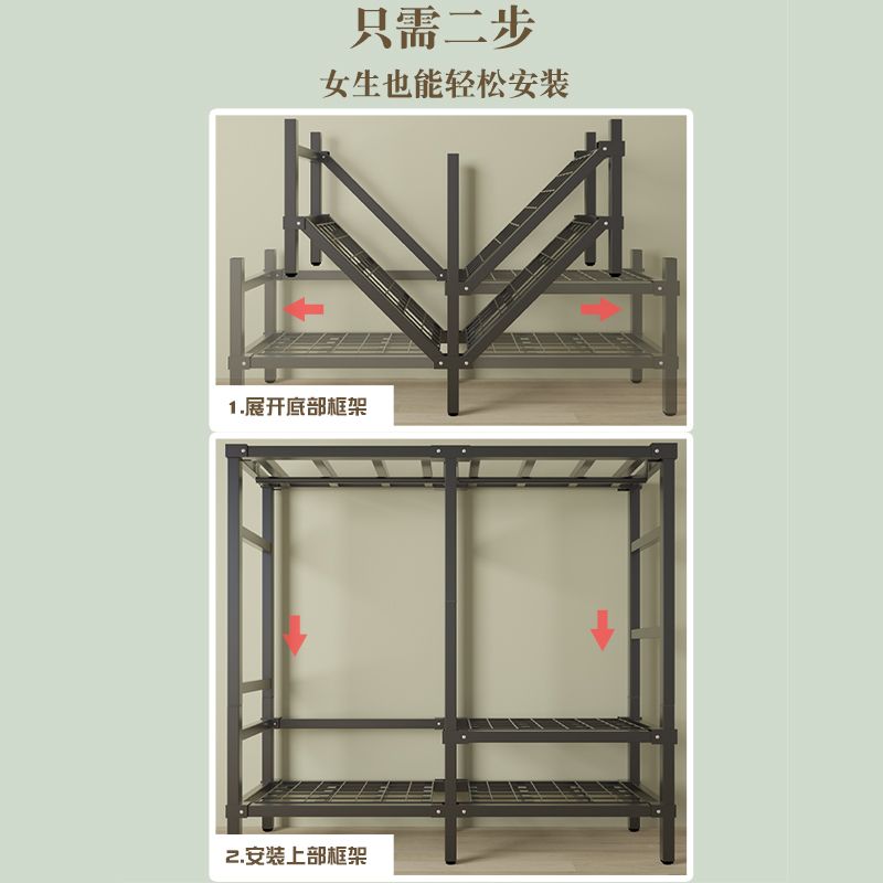 免安装折叠衣柜家用卧室出租房布衣柜全钢架单人大容量衣橱挂衣柜
