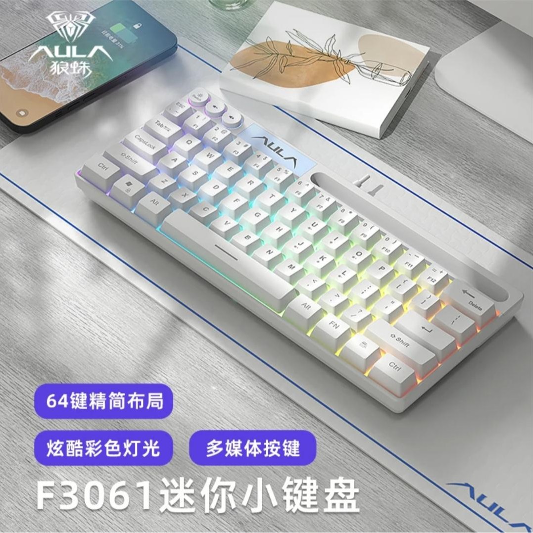 狼蛛F3061机械手感键盘游戏专用键盘狼蛛键盘推荐性价比高FPS键盘