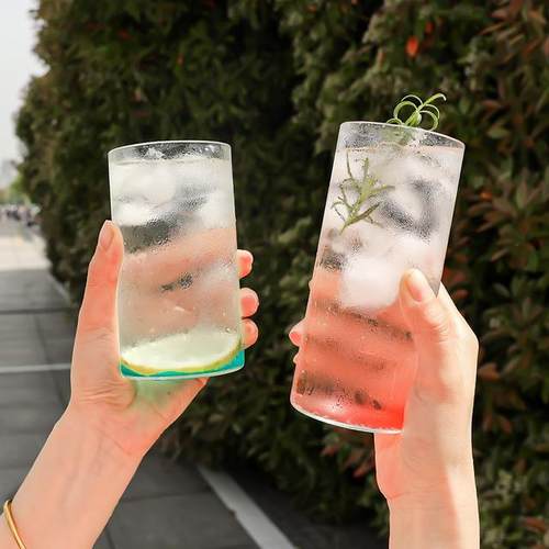 鸡尾酒创意轻薄直身柯林杯高级感玻璃啤酒杯酒吧专用柠檬茶调酒杯