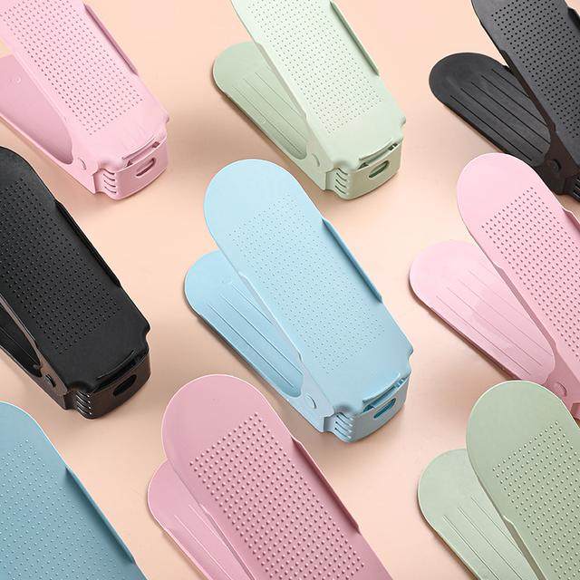 【10个装】可调节鞋柜鞋子收纳神器双层简易家用鞋托架加厚透明鞋,收纳整理,鞋盒,淘宝优惠券,粉丝福利购,淘宝优惠卷