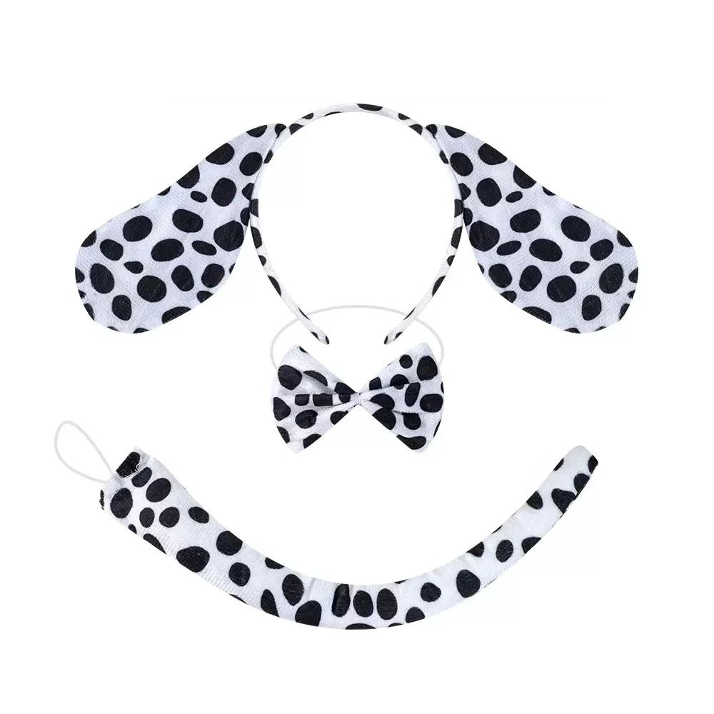 Adult Plush Cartoon Boy Dalmatian Animal Dog Headband Ear Bo