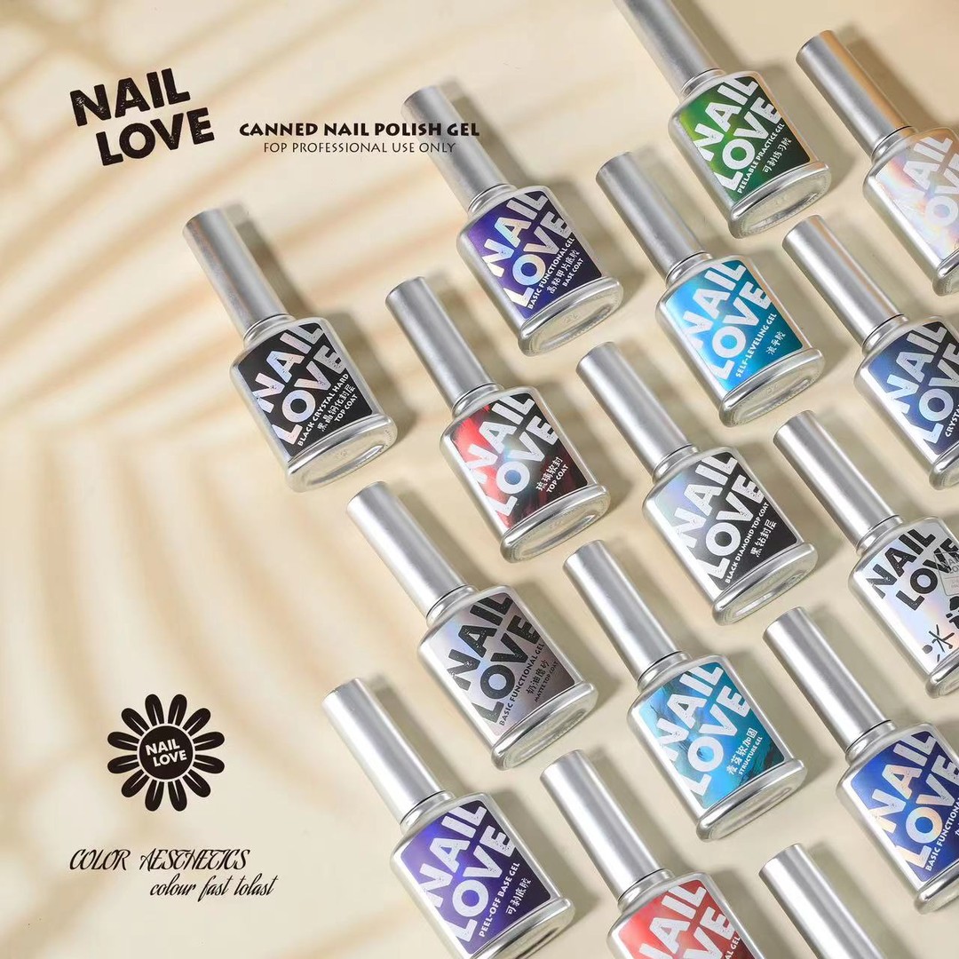 NAILLOVE返潮复古瓶装基础胶水晶底胶加固镀晶封层黑晶封层甲油胶