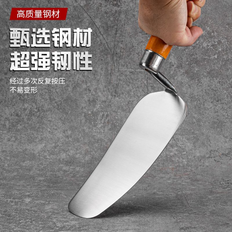 德系爆款加厚一体皿刀锻打抹灰刀贴砖砌墙小灰匙铲子泥瓦工专用工