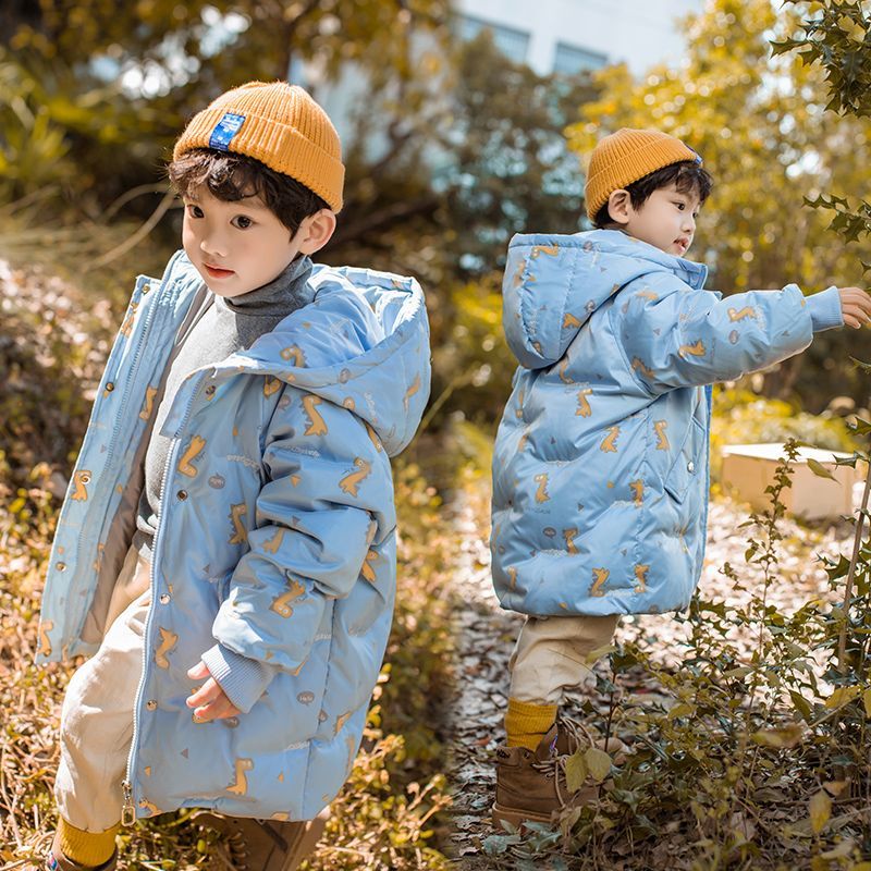 反季清仓儿童羽绒服男女童中长款2023洋气韩版宝宝加厚冬装潮冬