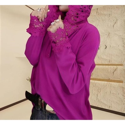 2025春季蕾丝连帽打底衫女士T恤2025新款纯色小众显瘦长袖上衣