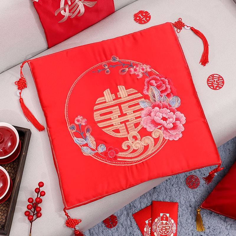 结婚跪垫一对敬茶改口喜垫坐垫福垫婚礼磕头红色垫子婚庆用品大全