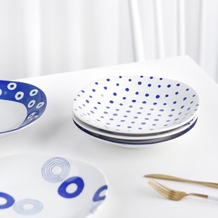 HASAMI-YAKI/波佐见烧日式大圆盘indigo陶瓷餐具大号家用创意菜盘