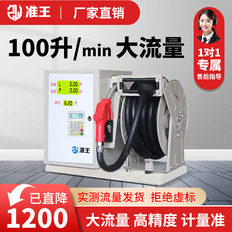 准王大流量柴油加油机12V24V220V设备全自动车载汽油防爆小型移动