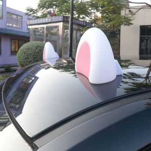 汽车顶改装猫耳朵灯太阳能卡通装饰感应光感黑科技警示灯图案永久
