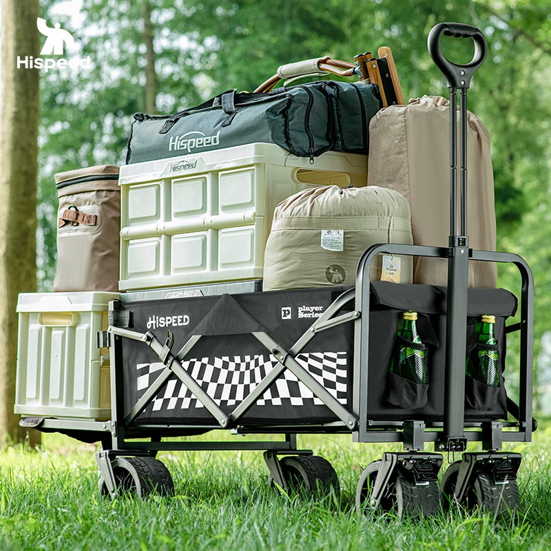 露营手推车营地拖车折叠野营手拉车儿童可躺小推车户外野炊野餐车