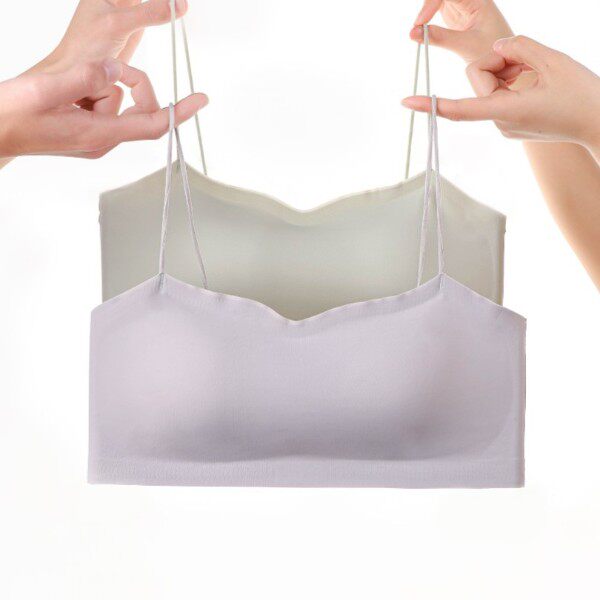 美背抹胸吊带内衣女士薄款防走光小背心细肩带裹胸文胸罩百打底搭