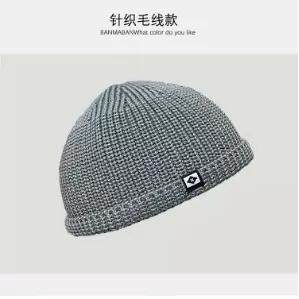 薄款无檐针织帽子男士女春秋雅痞包头西瓜帽寸头瓜皮帽冷帽毛线帽